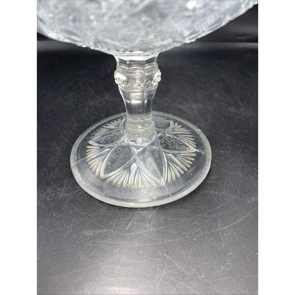 Vtg Depression Glass Classical Covered Pedestal Candy Dish Bowl Lidded **CHIP** - Picture 11 of 13